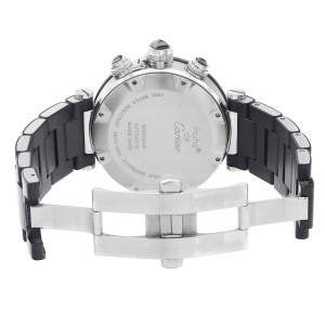 Cartier Pasha Seatimer Chronograph Steel Black Dial Automatic Watch 
