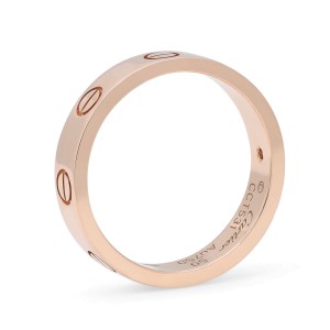 Cartier Love One Diamond Wedding Band Ring 18K Rose Gold Size 50 US 5.5 