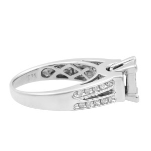 Rachel Koen 1.00Ctw Princess Cut Diamond Engagement Ring 14K White Gold Size 7.5