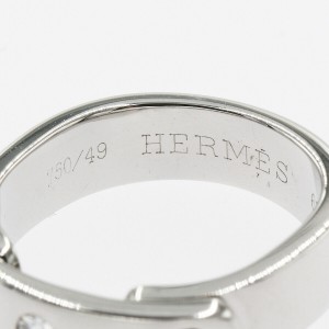  HERMES 18K White Gold Diamond To You Ring US5.25 EU49  LXGCH-70