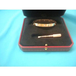 Cartier 18K Rose Gold 10 Diamonds Love Bracelet Size 16
