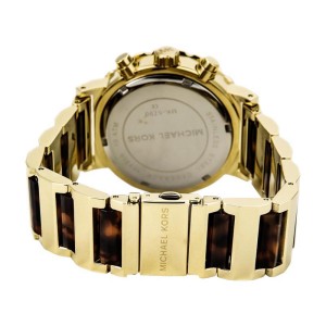 Michael Kors MK5790 Chronograph Tortoise Acrylic Gold-Tone Watch 