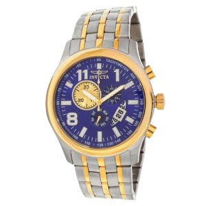Invicta 0376 Blue Dial Two Tone Stainless Chronograph Men's Watch