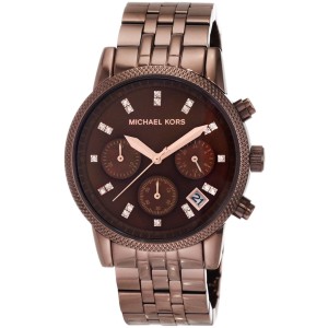 Michael Kors MK5547 Ritz Brown Dial Brown IP Stainless Chronograph 36.50mm Womens Watch