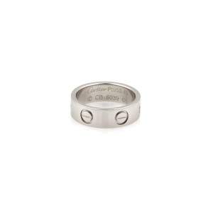 Cartier Love Platinum 5.5mm Wide Band Ring Size EU 48-US 4