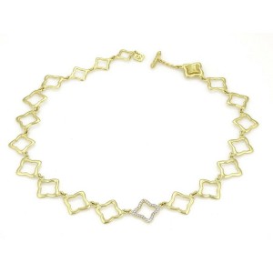 David Yurman Diamond All Around Quatrefoil Link 18k Yellow Gold Necklace