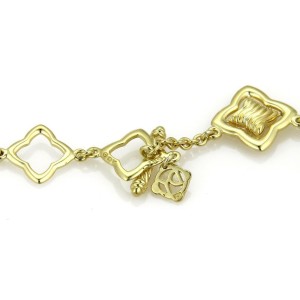 David Yurman Diamond All Around Quatrefoil Link 18k Yellow Gold Necklace