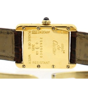 CARTIER Must De Cartier Vermeil Gold Sterling Silver Rectangle Cream Dial Watch