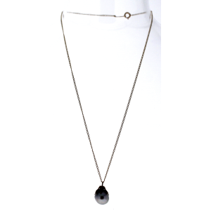   Yellow Gold Necklace with Tahitian Round Pearl  
