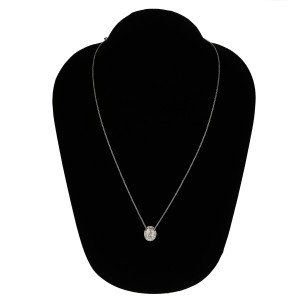 18K White Gold Oval Diamond Pear Halo Pendant Necklace