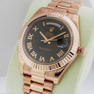 Rolex 218235 Day Date II Rose Brown Roman Dial President Watch