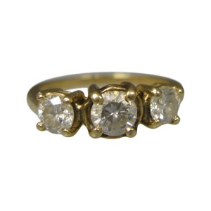 14K Yellow Gold Diamond Ring Size 6.25