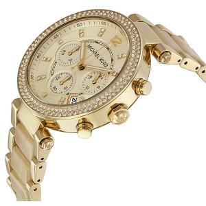 Michael Kors MK5632 Parker Champagne Dial Gold Tone Chronograph 39mm Womens Watch