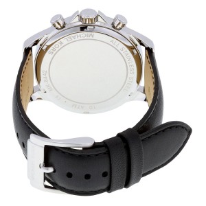 Michael Kors MK8442 Gage Chronograph Black Dial Black Leather 45mm Mens Watch 