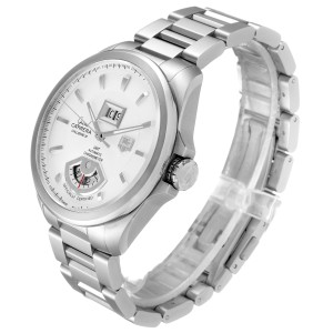 Tag Heuer Grand Carrera GMT Chronograph Silver Dial Mens Watch WAV5112