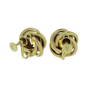 1950s CARTIER Love-Knot Citrine 14k Rose & Yellow Gold Earrings