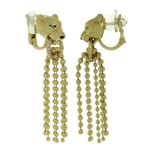 Cartier 18K Yellow Gold Diamond, Onyx Earrings
