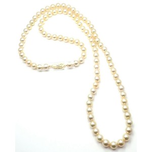 Mikimoto 18k Yellow Gold Cultured Akoya Golden Pearl 34" Opera Necklace