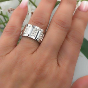 cartier tank francaise ring white gold