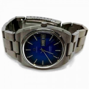 Omega  Silver x Blue Seamaster Day Date Watch 