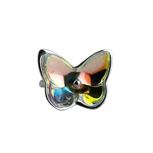 BACCARAT JEWELRY PAPILLON BUTTERFLY STERLING SILVER IRIDESCENT RING SZ 55-7 NEW