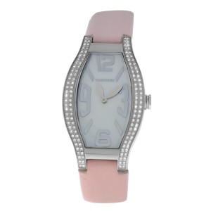 Tourneau Rectangle 12006-T03 Ladies Diamond MOP Steel 26MM Quartz Watch
