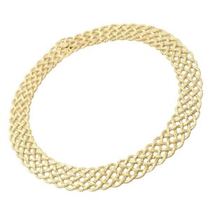 Authentic! Buccellati Crepe De Chine Wide 18k Yellow Gold Braided Link Necklace