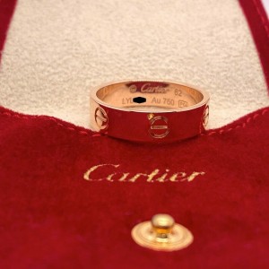 Cartier LOVE Wedding Band Ring 18kt Pink Gold 