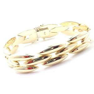 Cartier Three-Row 18k Yellow Gold Gentiane Rice Link Bracelet