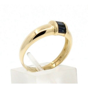 Tiffany & Co. 18 Yellow Gold Channel Set Baguette Sapphire Ring Band