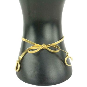 Dior Gold Herringbone Chain Bow Bracelet 1015d29