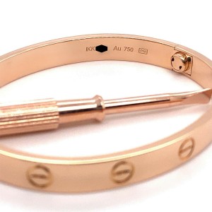Cartier LOVE 18KT PINK Gold Bracelet Bangle COA Boxes SZ 16