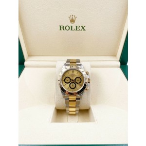 Rolex Daytona 16523 Inverted 6 Champagne Dial 18K Yellow Gold and Steel 1989