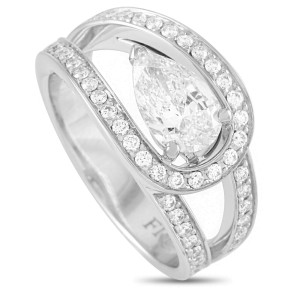 Fred of Paris Lovelight Platinum 0.85ct G-VS1 Diamond GIA Certified Ring