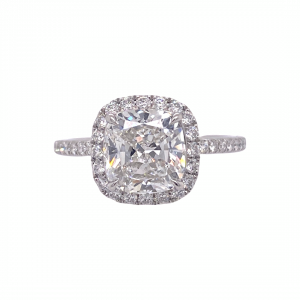 Harry Winston THE ONE Cushion Diamond 2.81 tcw Micropave Halo Engagement Ring 