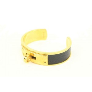 Hermès Black x Gold Kelly Cuff Bangle s331h40