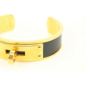 Hermès Black x Gold Kelly Cuff Bangle s331h40