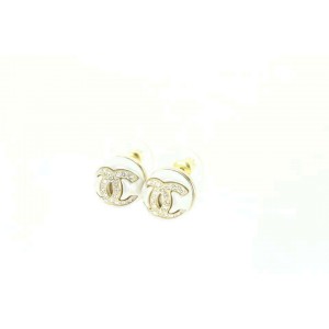 Chanel 22S Gold x Pearl CC Crystal Earrings 26cz510s