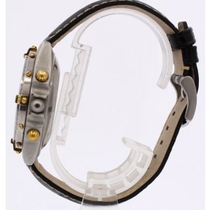Breitling Chronomat Gold Steel Black Dial Chrono Automatic Watch 