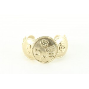  Chanel B14P Icon Coin Bangle Bracelet Cuff 88ck89s