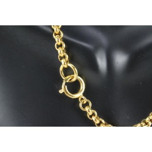 Chanel 95p 24K Gold Plated Jumbo CC Logo Necklace 