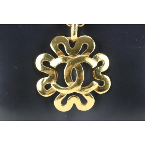 Chanel 95p 24K Gold Plated Jumbo CC Logo Necklace 