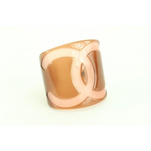 Chanel 01p Mauve x Pink CC Logo Cuff Bracelet 