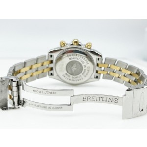 Breitling Chronomat Evolution B13356 MOP Dial 18K Gold Steel Watch