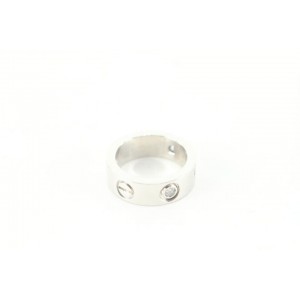 Cartier Size 3.5 18k White Gold Diamond Love Ring 72ct718s