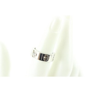 Cartier Size 3.5 18k White Gold Diamond Love Ring 72ct718s