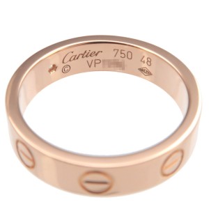  Cartier Mini Love Ring 1P Diamond K18PG 750PG Rose Gold 