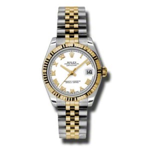 Rolex Datejust Steel and Yellow Gold White Roman Dial 31mm Watch