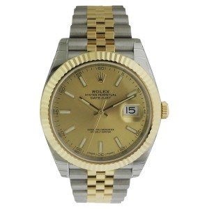 Rolex Datejust 126333 41 18K Yellow Gold & Stainless Steel Jubilee Champagne Mens Watch