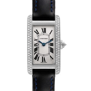Cartier Tank Americaine White Gold Diamond Ladies Watch 